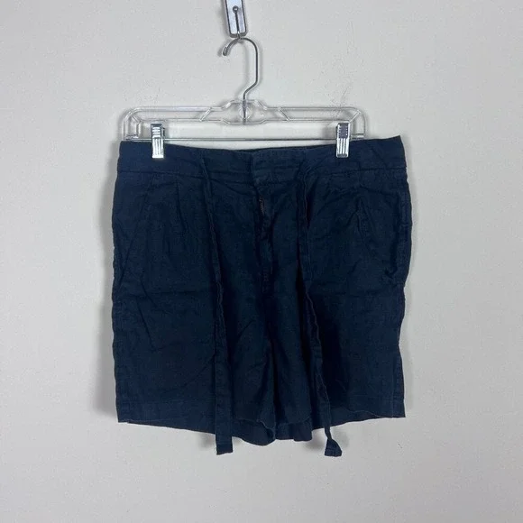 2/$30 Tahari‎ Navy Linen Shorts XL - Picture 2 of 4